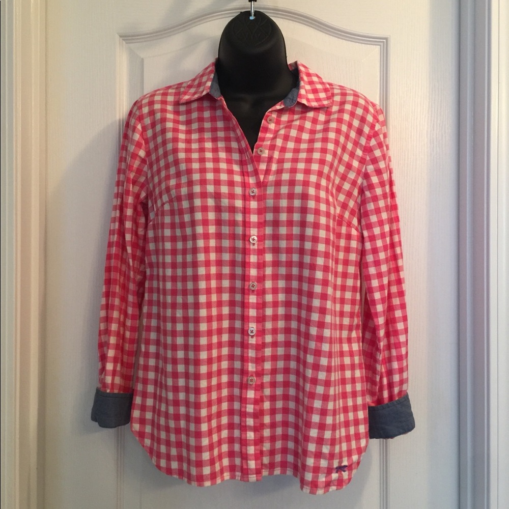 Ladies Talbots Pink/White Check Top Size SP